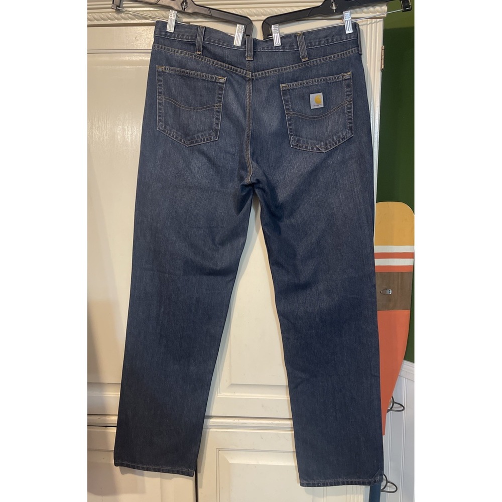 Carhartt Holter Relaxed Fit Jeans Men 38x34 Bedrock Dark Wash